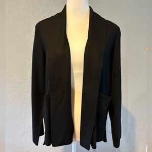 NWT Eileen Fisher Short Kimono Jacket in Black Boiled Wool. Size XS